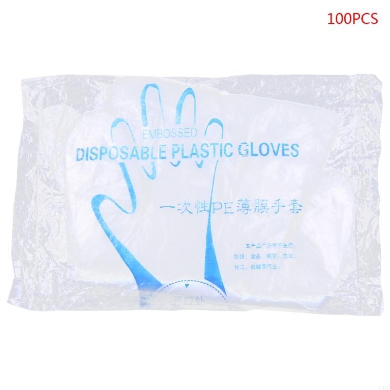 Set of 80/100 Protective Gloves Plastic Cleaning Mitts for Kitchen Cooking X3UC
