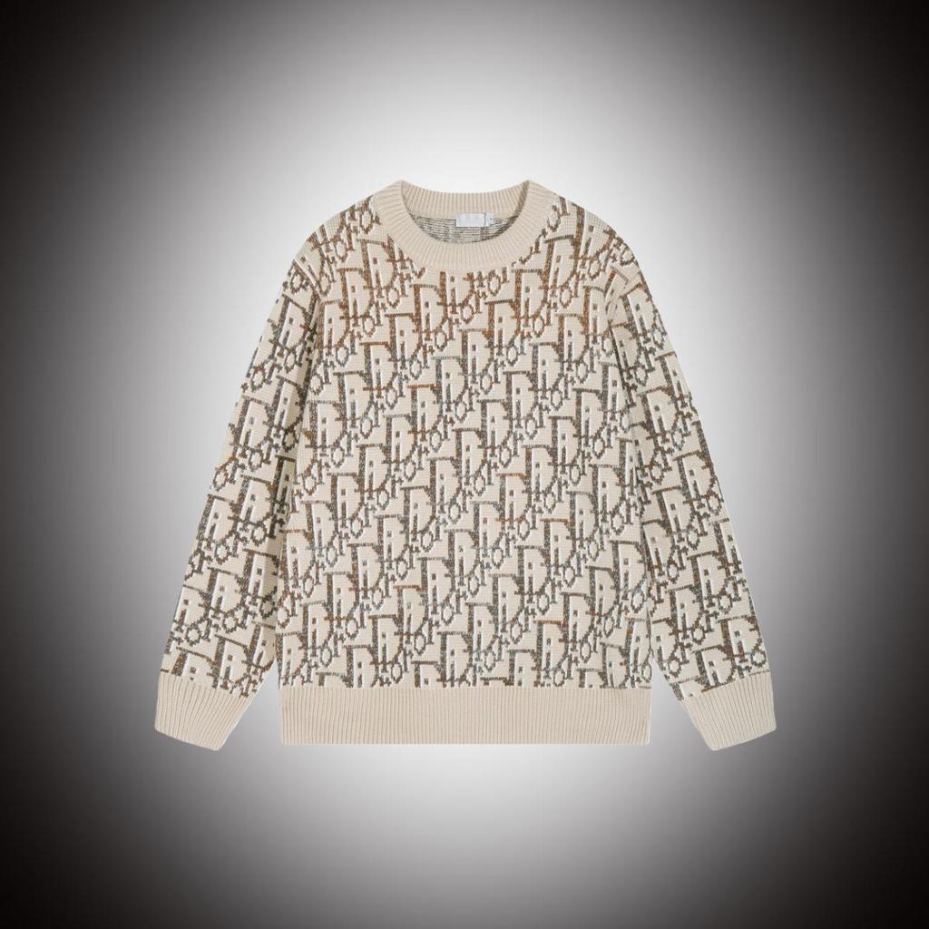 Унисекс джемпер D Brand из жаккардовой шерсти - С круглым вырезом, свободного кроя для осени/зимы