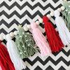 Christmas Garlands Decoration Cotton Tassels Garlands with Wood Beads Wall Hanging Bunting Banners Decors for Mantel