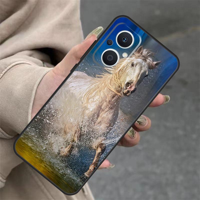 Чехол-книжка 'Бегущие лошади' для OPPO Reno 7 8 Lite 10 11 12 13 14 Pro 8T 12F 13F 14F OPPO Find X8 X6 X9 Pro