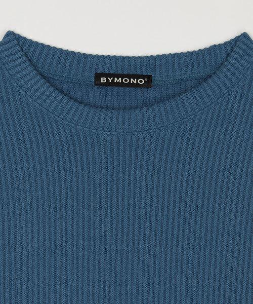 BYMONO [Большие размеры XL-6XL] Однотонная вязаная футболка на весь день