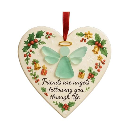 Sea Glass Angel Ornament Friends Are Angels Sea Glass Art Christmas