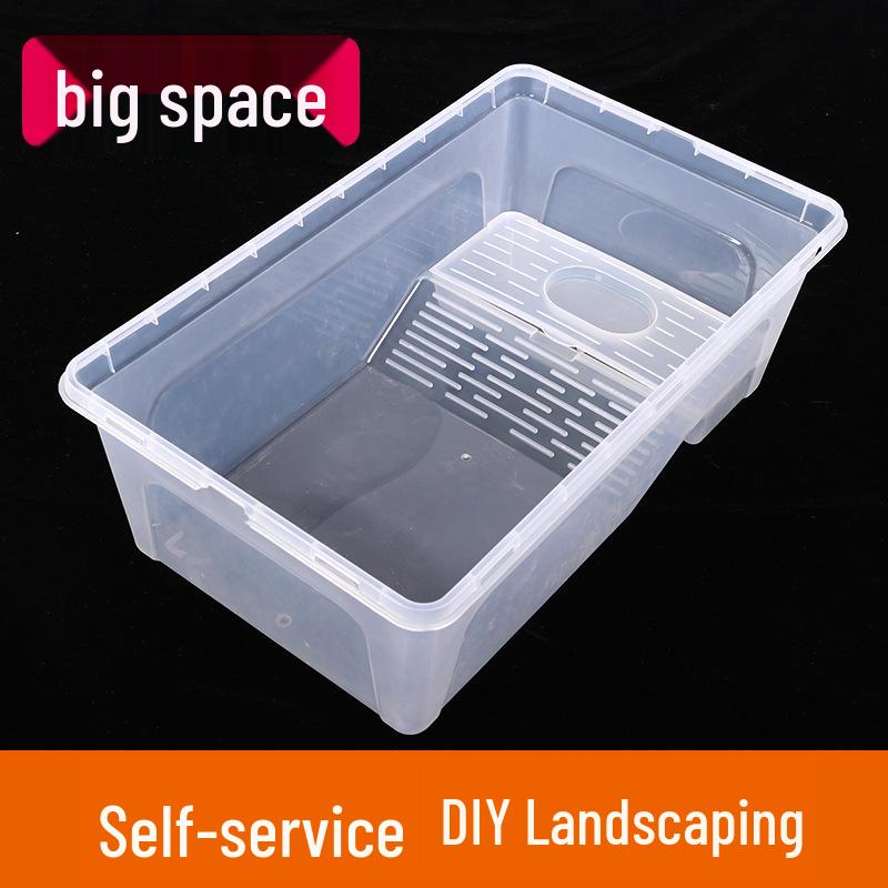 Черепашья вилла: Большой аквариум с платформой для грения, дренажем и защитой от побега