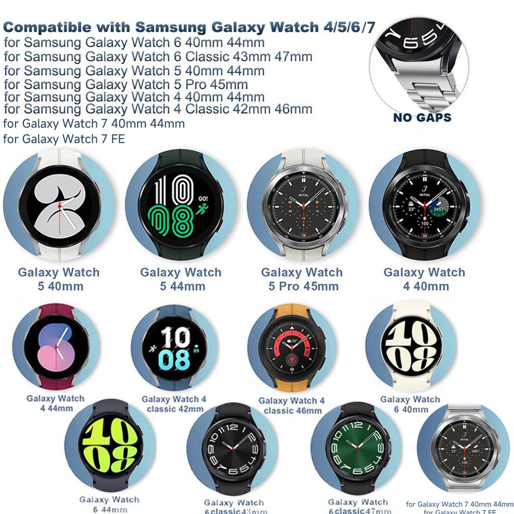 Stainless Steel Strap for Samsung Galaxy Watch 7 6 5 4 Classic 47mm 43mm 42 46mm 45mm No Gaps Metal Band 40 44mm Link Bracelet
