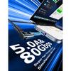 AUFU 24-контактный магнитный адаптер USB C 240 Вт USB C на Type C OTG-разъем Адаптер с цифровым дисплеем 80 Гбит/с 16K Для Macbook Pro Samsung 3