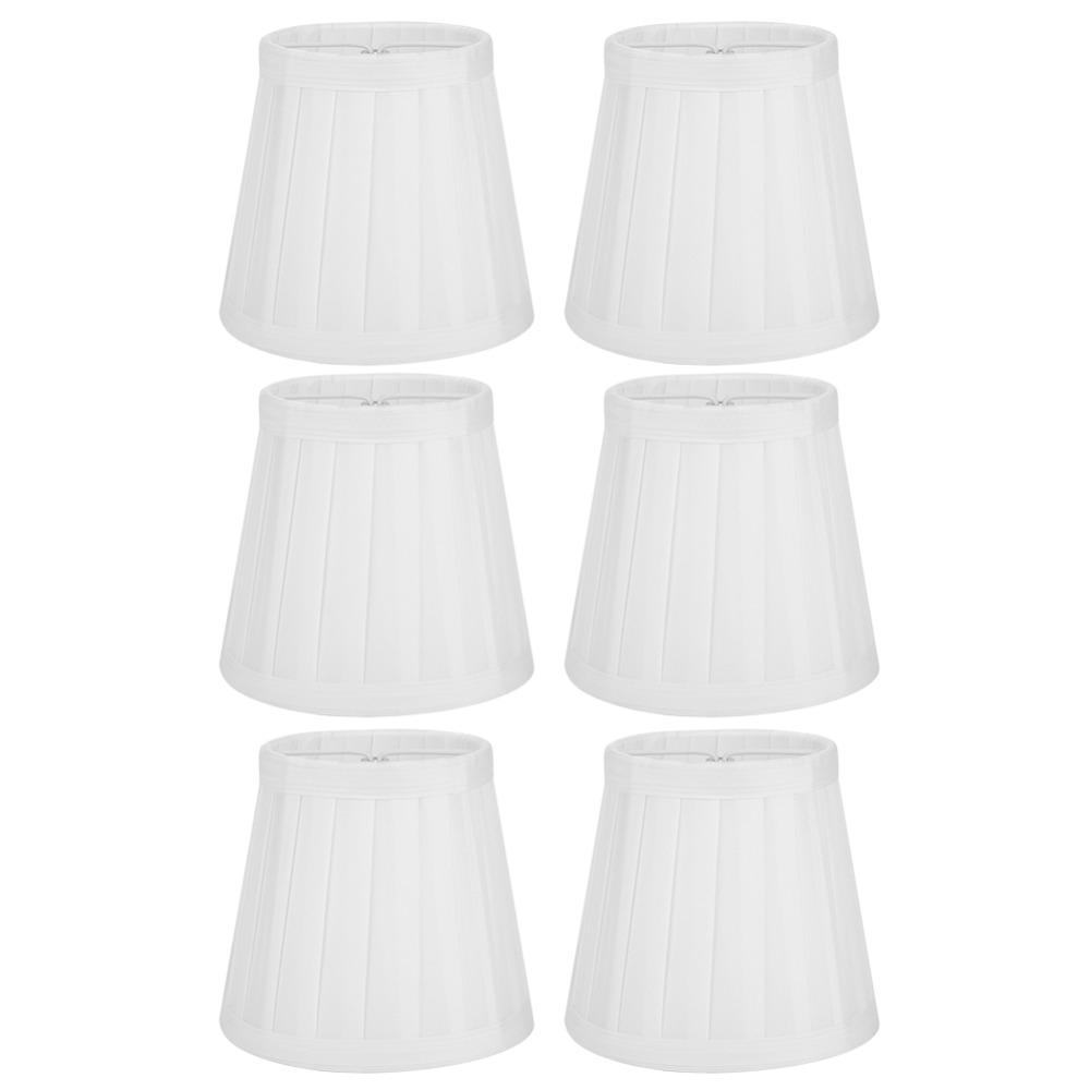 6PCS Barrel Shape Chandelier Lampshade Fabric Pleated Lamp Shade  Hotel Decor