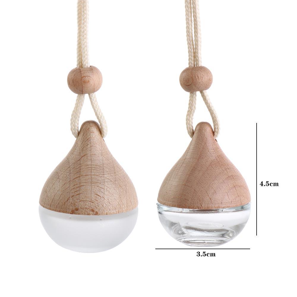 8 мл Пустой Подвеска Автопарфюм Матовые Мини Флаконы для Духов с Деревянной Крышкой Матовый Стеклянный Флакон Контейнер для Эфирного Масла Портативный