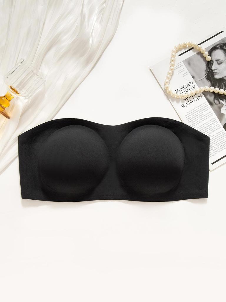 Cross-Border Exclusive Plus Size Strapless Adhesive Bandeau Bra