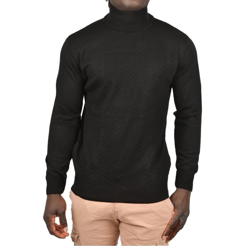 DeepSEA Водолазка с зигзагообразным узором и облегающим трикотажным воротником с воротником 2505497