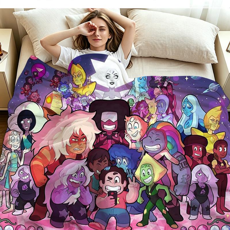 Steven Universo Print Flannel Blanket High Quality Warm Comfortable Cover for All Seasons Perfect for Gifts Home Decor