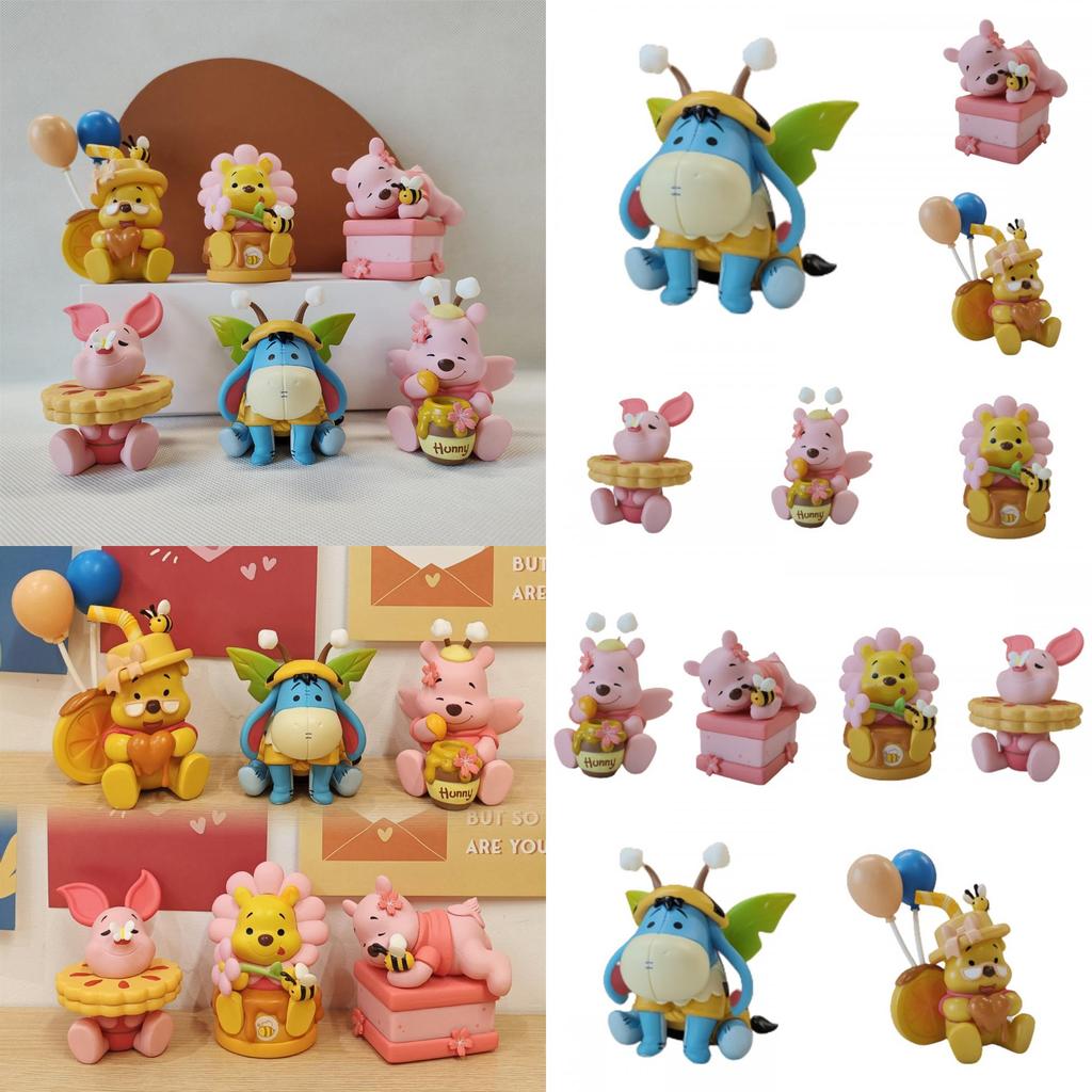 Kid Xmas Gift 6pcs Pooh Bear Winnie Eeyore Piglet Figure Toy Model Cake Topper