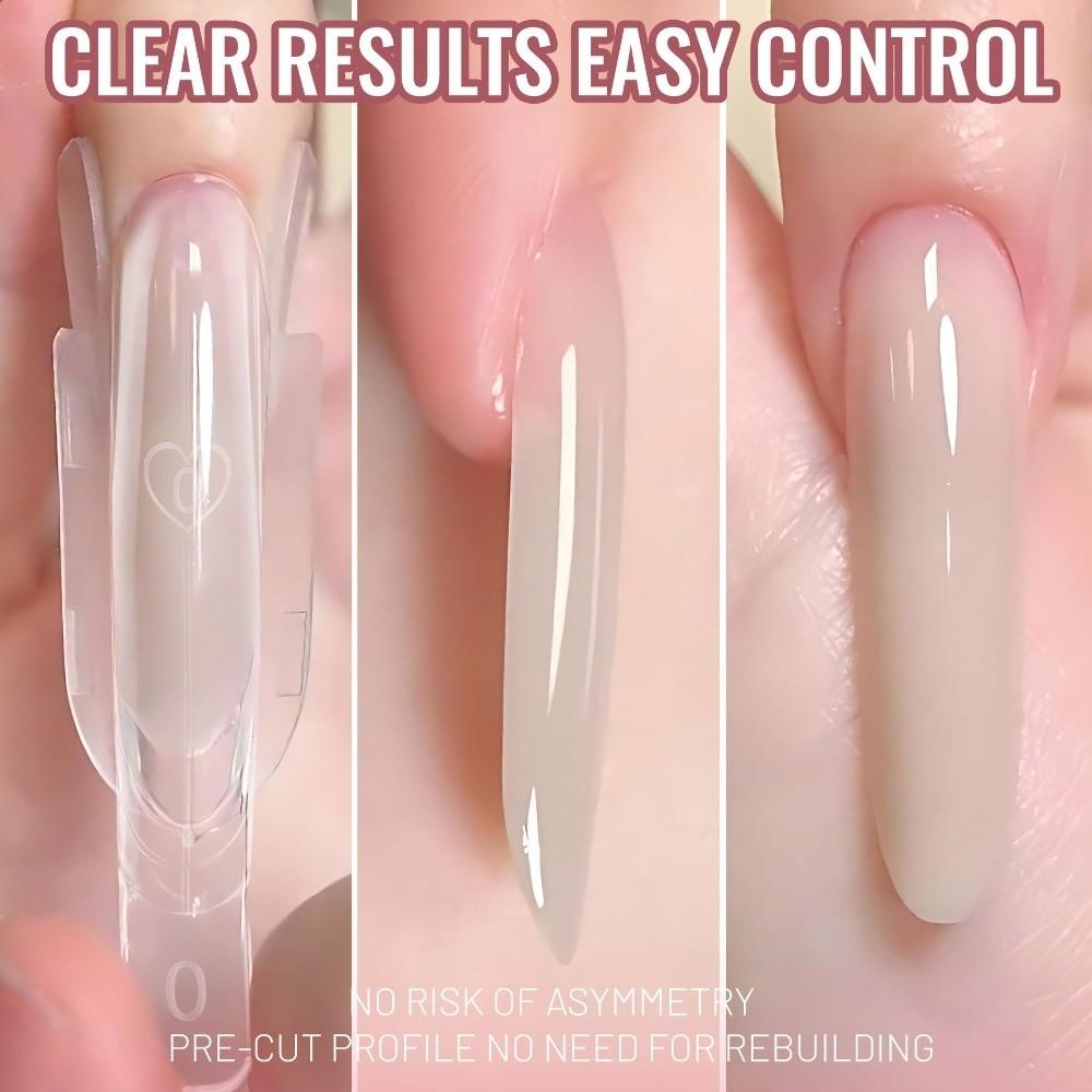 120pcs Clear Sandwich Dual Nail Form Rocket Shape Nail Form Mold Dual Nail Forms for Builder Gel