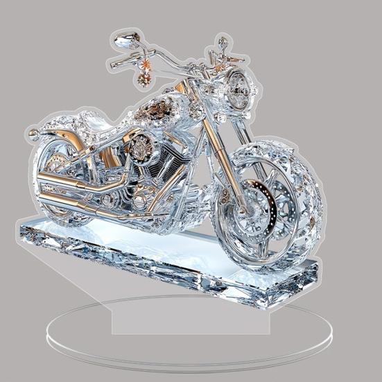 Акриловое украшение в виде искусственного кристалла для мотоцикла, 2D плоская прозрачная табличка для мотоцикла с подставкой, украшение для дома, офиса, рабочего стола, книжной полки