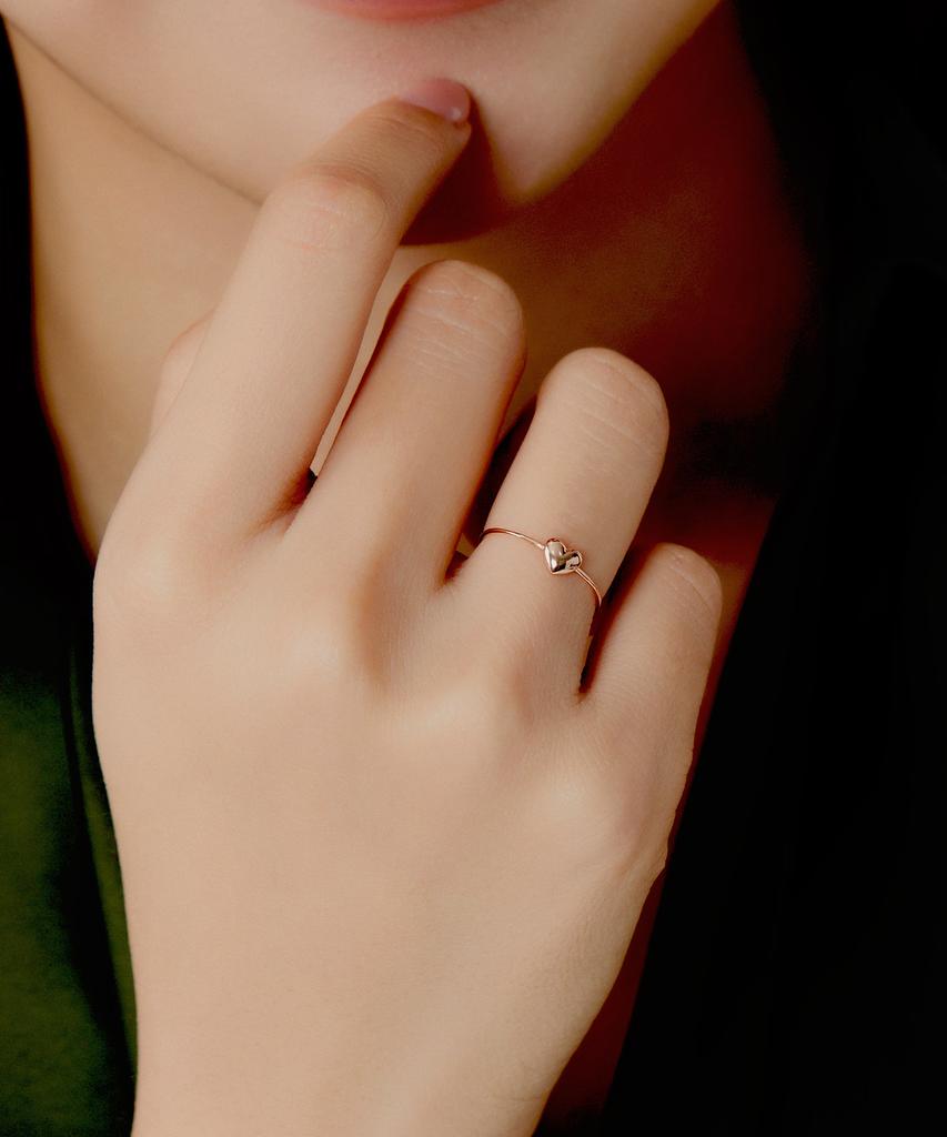 Helene Jewelry Кольцо Miss с объемным сердцем из 14-каратного золота (Тип C)
