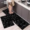 Черный мраморный коврик для кухни, моющиеся нескользящие современные кухонные коврики, набор из 2 предметов, 40x60 см, 40x120 см, ковры для коврика для спальни