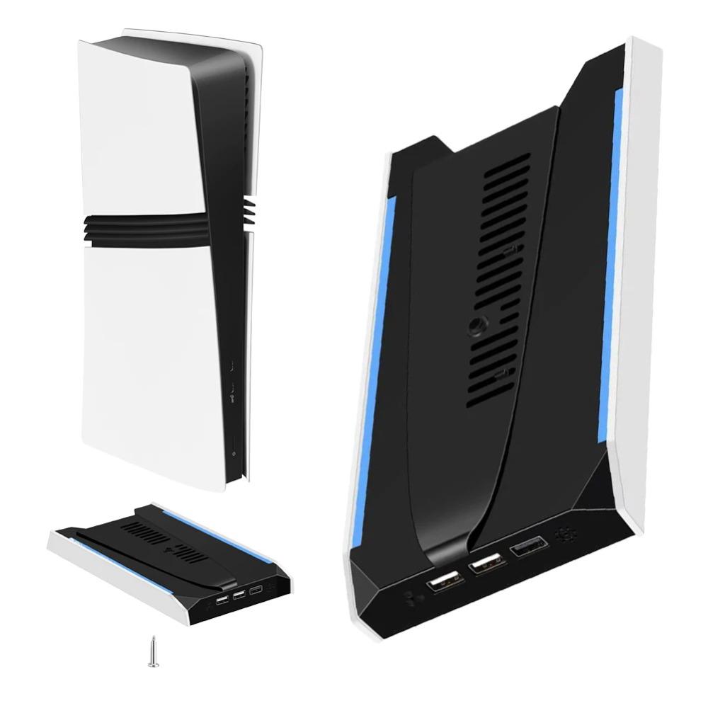 Для PS 5 Slim/PS 5 Pro RGB Базовая подставка с 3 портами USB 2.0 Вертикальный держатель 8 световых режимов для Sony Playstation 5 Игровые аксессуары