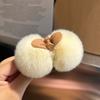 Autumn Winter Plastic Ball Grab Clip Large Plush Hairpin Back Head Shark Clip Hair Accessories 10cm European American Style New