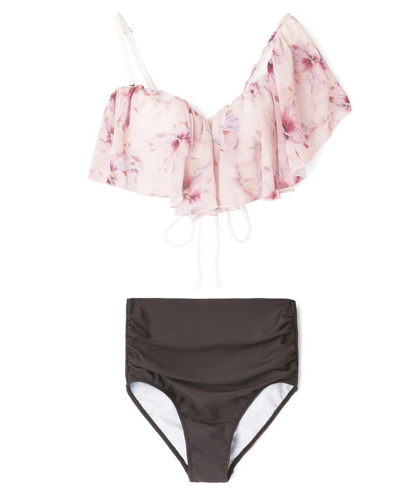 Swimwear Bikini Lightweight and Comfortable To Wire Bikini Pink X Brown [Sanai Paradise] Set, Wear, [Easy-to-wear Swimsuit] 55-53-4-1684