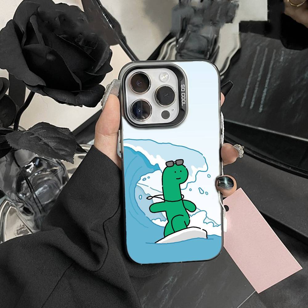 Cute cartoon K-Jurassic Phone Case For IPhone 16 17 15 14 12 13 Pro Max Black Color Shockproof Cover
