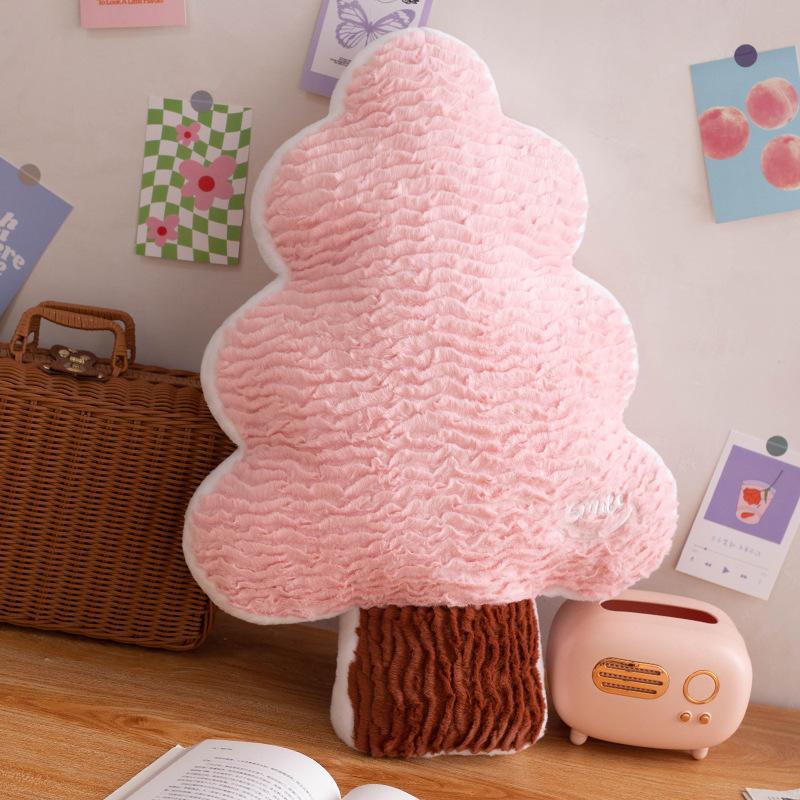 New Chinese Style Relaxing Tree Plush Pillow Fir Doll Bedroom Sofa Bedside Soft Cushion Office Lunch Break Pillow