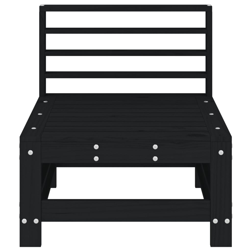 Vidaxl Ogrodowa Sofa Środkowa, Czarna, Lite Drewno Sosnowe