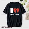 I Love New York Unisex's Cotton T Shirt NY Heart Souvenir Funny T Shirt Fashion Gift Comics Classic Apparel Streetwear Short-sleev Unisex