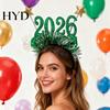 Holiday Celebration Headband 2026 Glitter for New Years Eve Christmas Party Sparkling Frame Hair Accessory with Stars Festive Countdown Headwear