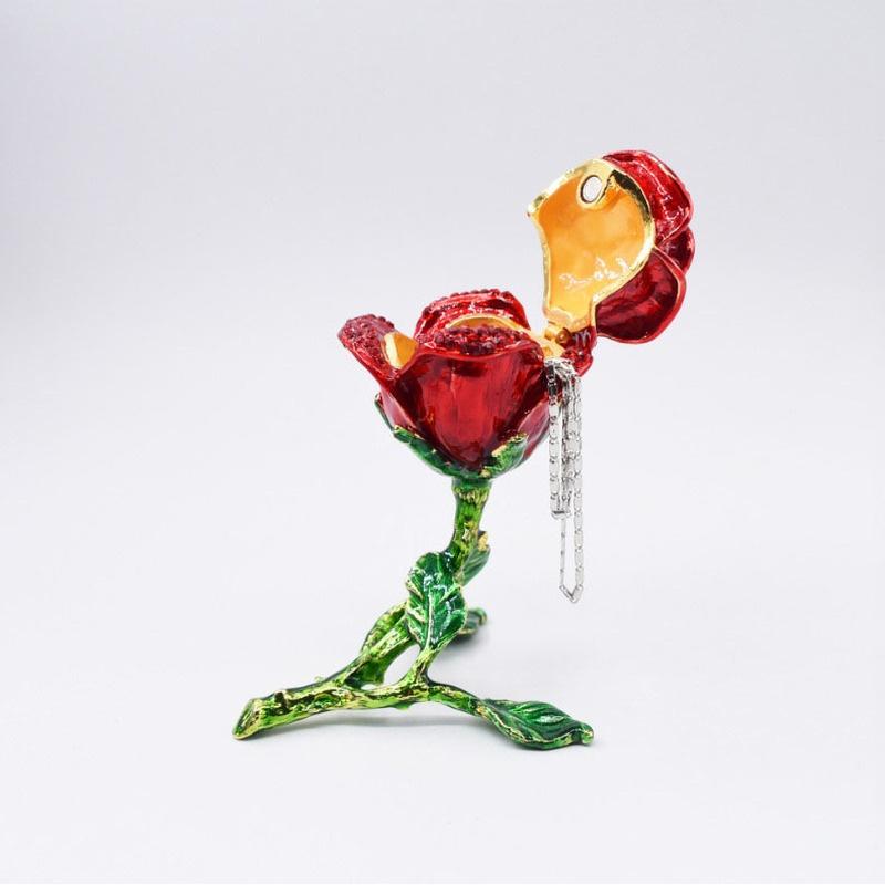 Creative Red Rose Shape Jewelry Box Home Decoration Ornaments