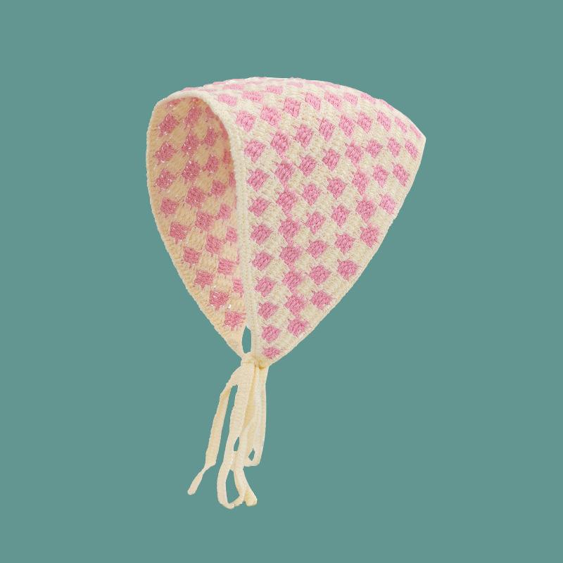 Вязаная ретро повязка на голову с полым треугольником, ромашка, клубника, ручная работа, вязаный крючком треугольный шарф, головной убор, ручной работы платок для головы