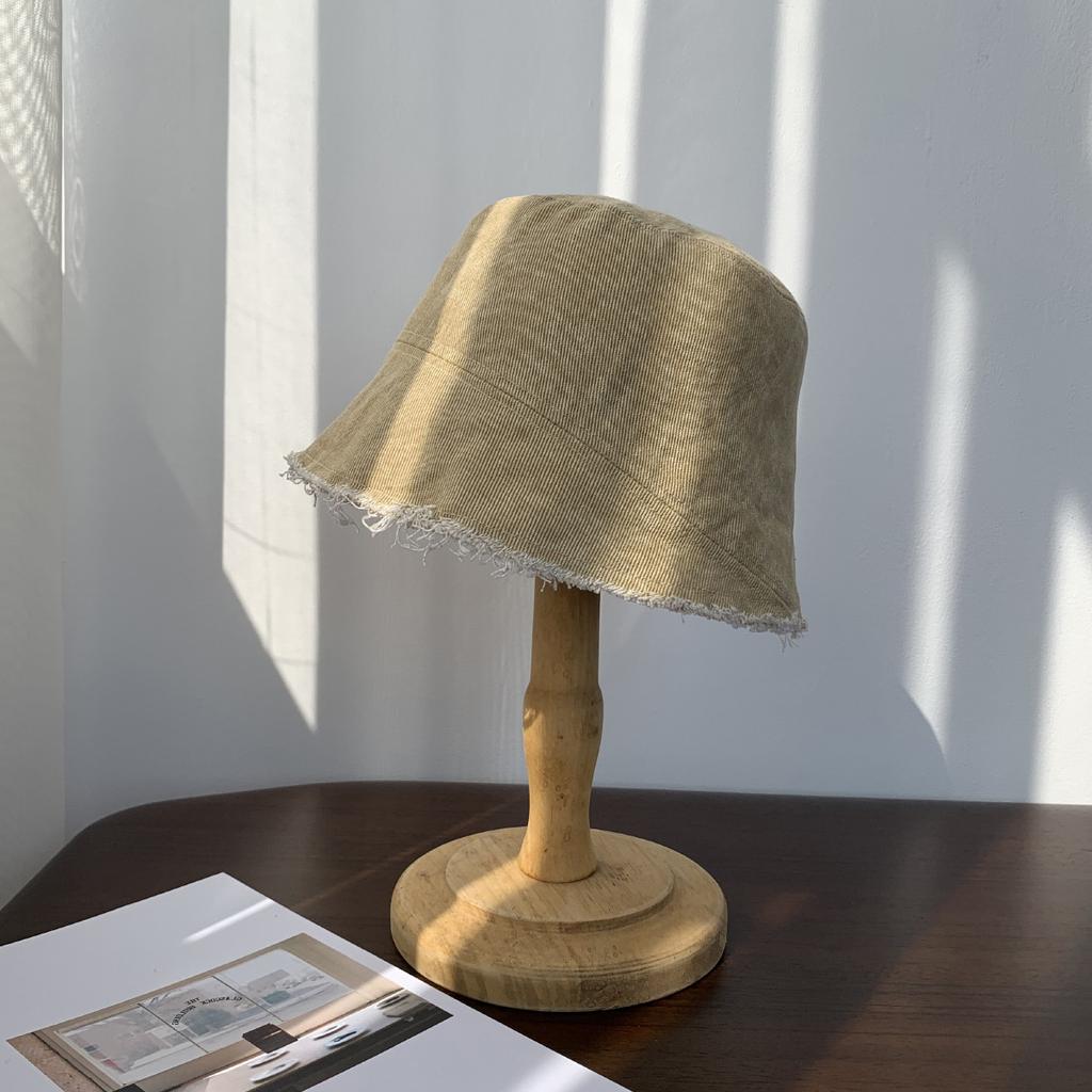 Женская весенне-летняя панама из выбеленного потертого денима в корейском стиле