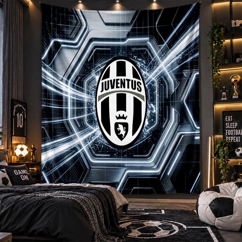 Wall Hanging Tapestry Juventus FC Print Cloth for Living Room Bedroom Home Decor