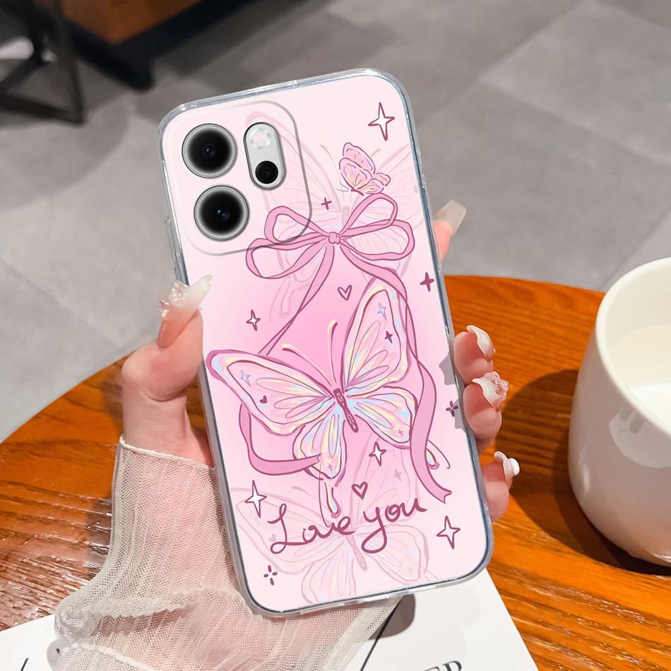 Чехол для телефона Oppo Reno 14F 5G Стильные узоры для отдыха Мягкий силикон ТПУ Прозрачная легкая крышка Для Oppo Reno14 F Чехол