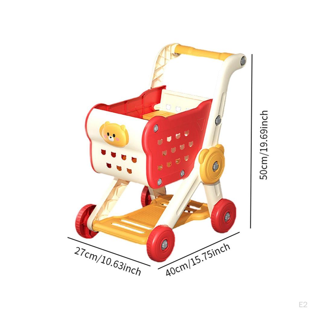 Детская тележка для покупок, игрушечная тележка для продуктов, забавная, ранняя образовательная, ручная тележка для супермаркета, игровая тележка