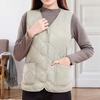 Women Winter Waistcoat V-Neck Collar Sleeveless Single Breasted Vest Coat with Pockets Solid Color Thickened Velvet Lining Vest Coat