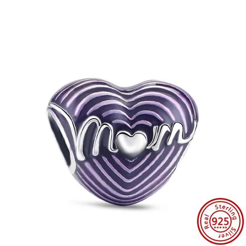 S925 Серебряный Призрак Фиолетовый Сердце Цветок Красный Вишня Синий Хамелеон Бусины Подходит Оригинальный Браслет Подвески Женские Ювелирные Изделия DIY Подарок