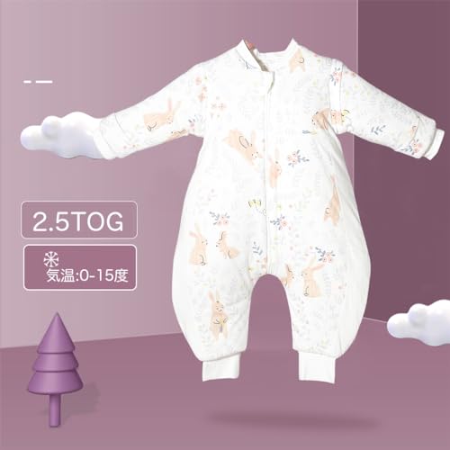 [MOMSMENU] Детский слипик, Плотный, Зимний, 2,5 тог, Пушистый и Теплый, Хлопок, Мягкий, С рукавами и съемными рукавами, Милый, Двусторонний дизайн, Возраст 15-36 месяцев
