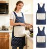 Кухонный фартук с перекрестной спинкой в японском стиле, хлопковый, с двумя карманами