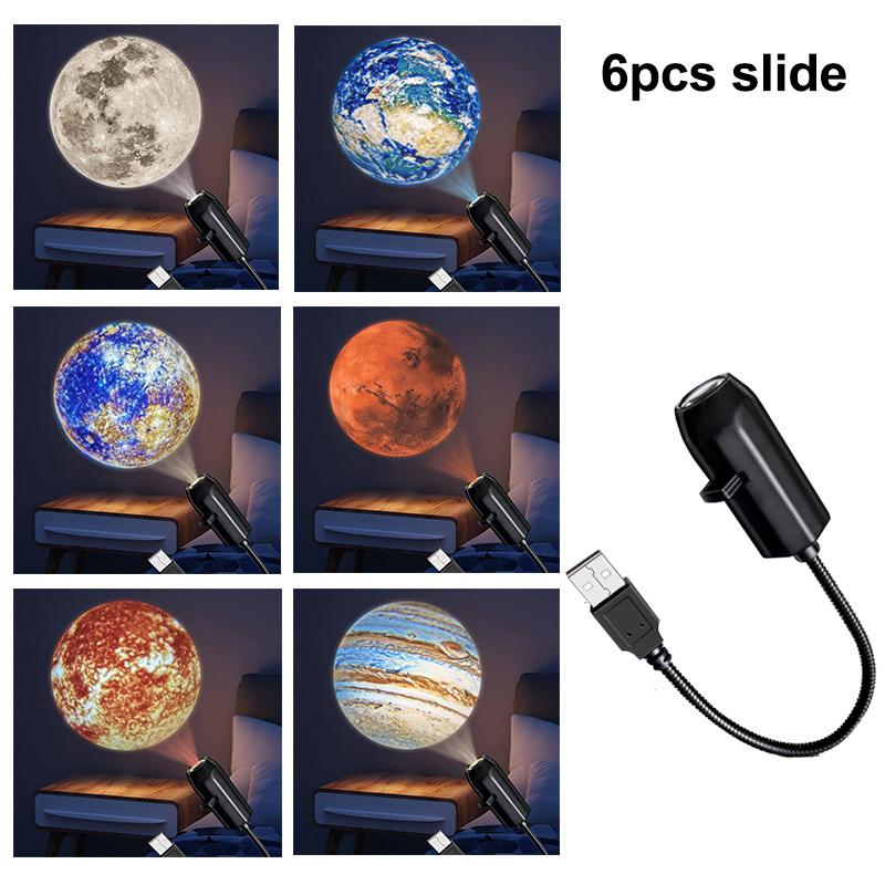 Лампа-проектор планет с прямым подключением через USB, Хэллоуин, Рождество, атмосферные огни, креативный светодиодный ночник для фона спальни