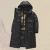 2023 Черно-золотая длинная хлопковая куртка с капюшоном для мужчин - зимнее утепленное пальто для молодых и средних пар