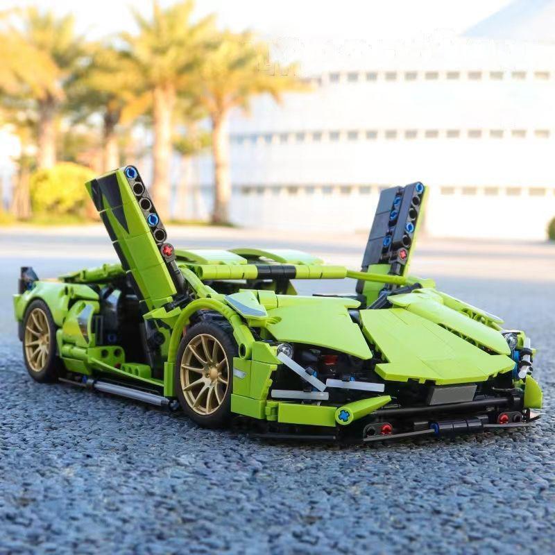 1280 шт. Технический 1:14 Sian Lamborghini, спортивные автомобили, строительные блоки, MOC, городской скоростной автомобиль, сборные кирпичи, игрушки для детей, мальчиков