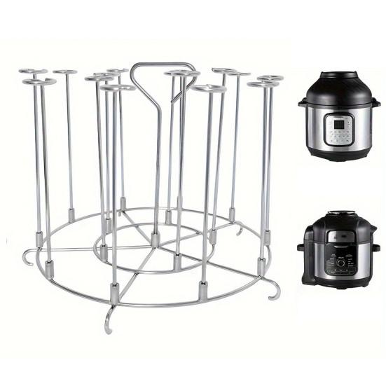 Air Fryer Skewer Stand for Ninja Foodi 8QT 15 Skewers Holder Kebabs Chicken Seafood Vegetables Stainless Steel Grill Rack for Instant Pot