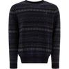 Polo Ribbed Trim Allover Print Crew Neck Pullover Sweater Men Sweater Black 710954586-001