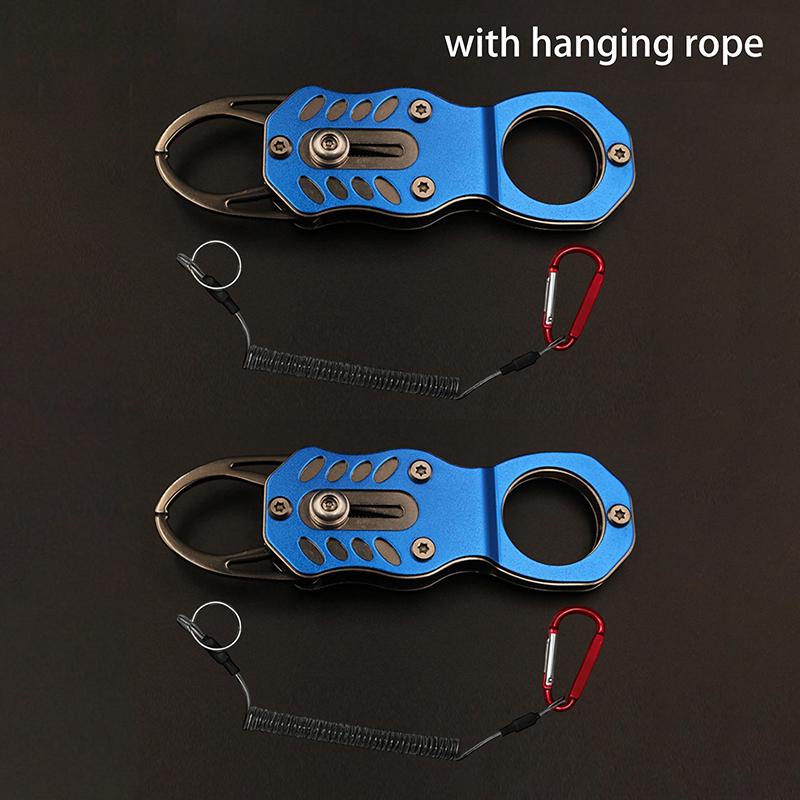 Mini Fish Lip Grabber with Secure Lanyard Stainless Steel Designed for Efficient Fishing Adventures