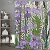 Фиолетовая Цветочная Шторка для Душа, Декоративная Шторка для Ванной, Водонепроницаемая Шторка для Душа с Крючками