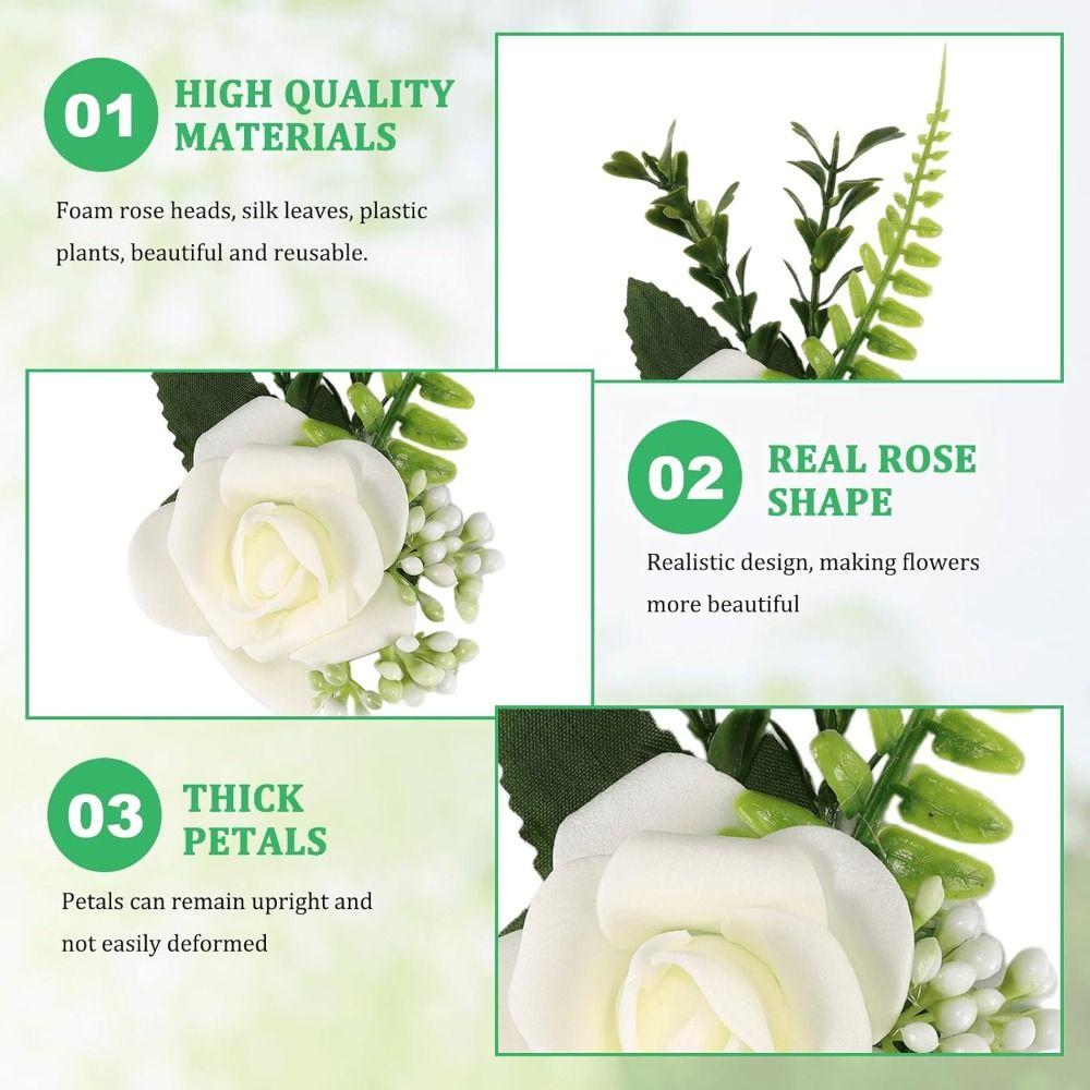 Искусственная свадебная бутоньерка, украшение для вечеринки, цветок в петлицу, корсаж, свадебные аксессуары