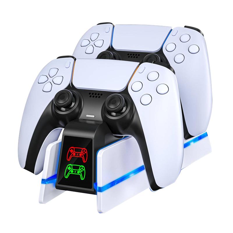 Зарядная станция для контроллера PS5, для Playstation 5 Dualsense/Dualsense Edge, Зарядная станция с 10 светодиодными индикаторами
