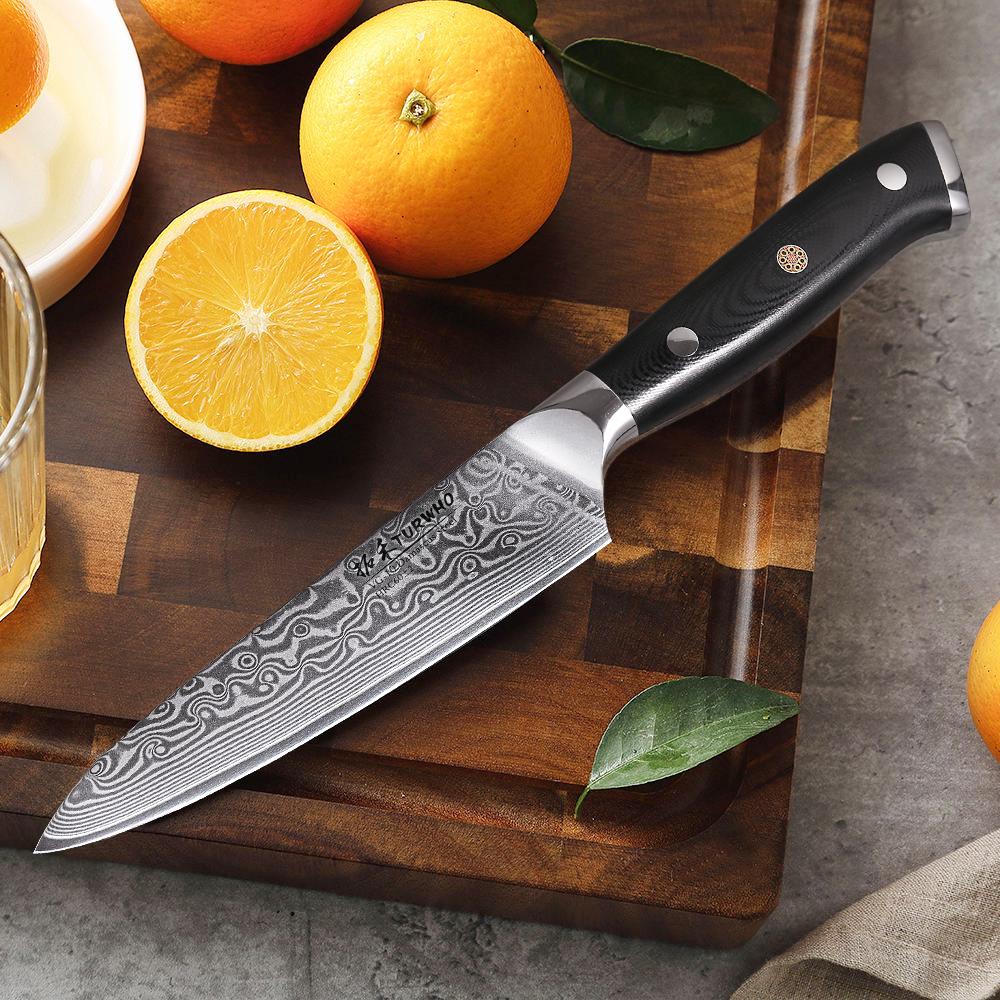 TURWHO 5" универсальный нож высокого качества 67 слоев дамасской стали кухонный нож для нарезки овощей нож для повара инструменты для готовки ручка G10