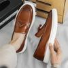 Luxury Brand Shoes Men Fashion Plus Size 46 Soft Moccasins Men Loafers High Quality Leather Tassel Shoes Mens Flats Driving Shoe