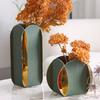 Металлическая ваза серебряная геометрическая кожаная ваза для цветов аксессуары для цветочной композиции горшок для цветов из нержавеющей стали украшение для дома