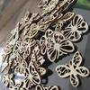 50Pcs Convenient Cartoon Solid Color Butterfly Pieces Handicrafts Shaped Engraved Wood Piece for Students